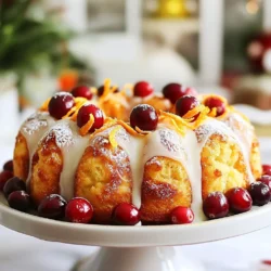 - 2 cans of refrigerated biscuit dough (16 oz each) - 1 cup fresh or frozen cranberries (if frozen, thawed) - Zest of 1 orange - 1 cup granulated sugar - 1/2 cup unsalted butter, melted - 1 teaspoon ground cinnamon - 1/2 cup orange juice - 1/2 cup powdered sugar (for glaze) - 1 tablespoon milk (for glaze) Cranberry Orange Monkey Bread is a fun and easy treat. You can make it using simple ingredients. First, grab two cans of refrigerated biscuit dough. This dough is the base for our monkey bread. It gives the bread its fluffy texture. Next, you'll need cranberries. Fresh ones are great, but frozen works too. Just make sure to thaw them before using. The orange zest adds a bright flavor. It pairs well with the tartness of the cranberries. Granulated sugar gives this bread sweetness. The melted butter makes it rich and moist. Ground cinnamon adds warmth and spice to every bite. Orange juice helps to tie all the flavors together. Finally, we need powdered sugar and milk to make a simple glaze. This glaze adds a sweet finishing touch to the monkey bread. With these ingredients, you are ready to create a delightful dish that everyone will love! {{ingredient_image_1}} - Preheat your oven to 350°F (175°C) and grease a bundt pan well. - In a small bowl, mix 1 cup of granulated sugar and 1 teaspoon of ground cinnamon. Set this sweet mix aside. - Open the biscuit dough cans and cut each biscuit into quarters. Toss these pieces with half the cinnamon-sugar mix in a large bowl until coated. - Start layering the biscuit pieces in the bottom of the bundt pan. Add some cranberries and orange zest between the layers for extra flavor. - Drizzle half of the melted butter over the layered biscuits to add richness. - Repeat the layering with the rest of the biscuit pieces, cranberries, and orange zest. Top it off with the remaining melted butter and cinnamon-sugar mix. - Bake the monkey bread in the preheated oven for 30-35 minutes. Look for a golden brown top and make sure it's cooked through. - Let the bread cool in the pan for about 10 minutes. Carefully invert it onto a serving plate. - For the glaze, whisk together 1/2 cup of powdered sugar and 1 tablespoon of milk in a small bowl until smooth. Drizzle the glaze over the warm monkey bread before you serve it. To ensure even cooking, make sure your oven is preheated to 350°F (175°C). This helps the monkey bread rise and brown nicely. When using a bundt pan, grease it well with cooking spray or butter. This prevents sticking and makes for easy removal. If you live at a higher altitude, you may need to adjust your baking time. Start checking at the 30-minute mark. If it looks golden, a toothpick test can help you check for doneness. To enhance the orange flavor, use fresh orange zest. The zest gives a bright and vibrant taste. You can also add a splash more of orange juice to the mix. For cranberries, fresh ones are best. They offer a tart bite that balances the sweetness. If you only have frozen cranberries, thaw them first. This keeps their flavor strong and helps with even cooking. Garnishing your cranberry orange monkey bread can make it look festive. Sprinkle some extra orange zest on top. Add a few whole cranberries for color and charm. When serving, present it warm on a nice plate. Offer a small dish of extra glaze on the side for dipping. This adds a fun touch for guests and makes it even more enjoyable. Pro Tips Use Fresh Cranberries: For the best flavor and texture, try to use fresh cranberries. They add a tartness that complements the sweetness of the bread. Don’t Overbake: Keep an eye on the monkey bread towards the end of the baking time. Overbaking can dry it out, so remove it once it’s golden brown and cooked through. Layering is Key: When layering the biscuit pieces, alternate between the biscuits, cranberries, and orange zest to ensure even distribution of flavors throughout the bread. Make Ahead: You can prepare the biscuit layers in advance and refrigerate them overnight. Just bake them fresh in the morning for a warm treat. {{image_2}} You can change the fruit in this recipe. Try using apples or pears. They can add a nice sweetness. You can also use berries like blueberries or raspberries. The flavors mix well with orange. If you want a gluten-free version, look for gluten-free biscuit dough. Many brands make tasty options that work well in this recipe. Spices can bring new life to your monkey bread. Adding nutmeg or cloves gives a warm, cozy flavor. Just a pinch can change everything. You can also add nuts or seeds. Chopped walnuts or pecans add crunch and richness. Sunflower seeds can also be a unique twist. They add a nice texture and flavor balance. If you follow a vegan diet, there are easy swaps. Use plant-based butter instead of regular butter. Substitute almond or oat milk for the milk in the glaze. You can also skip the eggs, as there are none in this recipe. If you want a savory twist, add cheese or herbs. Cheese like cheddar or herbs like rosemary can make it a fun dish. To keep your leftover monkey bread fresh, let it cool first. Then, wrap it tightly in plastic wrap. You can also use an airtight container. This way, it stays soft and tasty for up to three days. For longer storage, you can freeze it. Cut the monkey bread into pieces. Wrap each piece in plastic wrap and place them in a freezer bag. It will last for about two months in the freezer. When you want to enjoy your monkey bread again, you can reheat it easily. The best way is to use the oven. Preheat your oven to 350°F (175°C). Place the bread in a baking dish and cover it with foil. Heat it for about 10 to 15 minutes. This keeps it warm without drying out. You can also use the microwave. Heat a slice for 15 to 20 seconds. Check it often to avoid making it too hot. If you have leftover monkey bread, you can get creative. Use it in a breakfast casserole or turn it into French toast. Just dip the pieces in an egg and milk mixture, then fry them in a pan. This gives you a fun new dish! How long will cranberry orange monkey bread last? Cranberry orange monkey bread will last about three days when stored at room temperature. Keep it in an airtight container to keep it fresh. You can also wrap it tightly in foil or plastic wrap. Can I make this recipe in advance? Yes, you can make this recipe in advance. Prepare the monkey bread up to the point of baking. Cover it and refrigerate it overnight. Bake it the next day when you are ready to serve. What can I substitute for biscuit dough? You can use homemade dough or store-bought bread dough as substitutes. If you prefer a healthier option, try using whole wheat biscuit dough. Why did my monkey bread not rise? If your monkey bread did not rise, it might be due to old biscuit dough. Make sure your dough is fresh. Also, check your oven temperature with an oven thermometer. What to do if it’s too soggy? If your monkey bread is soggy, it may have too much liquid. Make sure to pour the orange juice evenly, not all in one spot. You can also bake it a bit longer to help it dry out. How many servings does this recipe yield? This recipe yields about 8 to 10 servings. It’s perfect for sharing with family and friends. Can I double the recipe? Yes, you can double the recipe. Just use two bundt pans to bake it evenly. Adjust the baking time if needed. This blog post shared a delicious recipe for cranberry orange monkey bread. We covered key ingredients, easy steps, and handy tips. You learned how to layer flavors, enhance taste, and present the dish. Whether you try variations or store leftovers, this treat suits any occasion. Enjoy your baking adventure and treat others to your tasty creation!